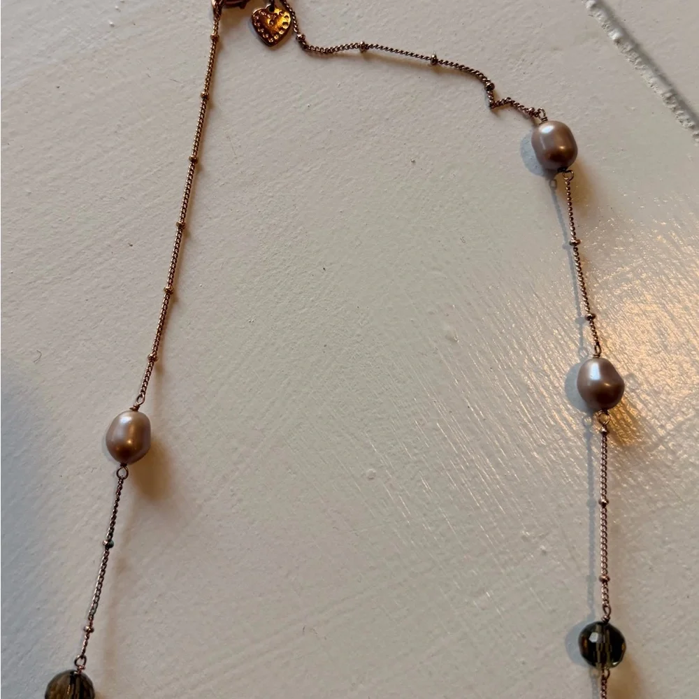 Elegant Rose Gold Beaded Women's Necklace - Picture 4 of 4